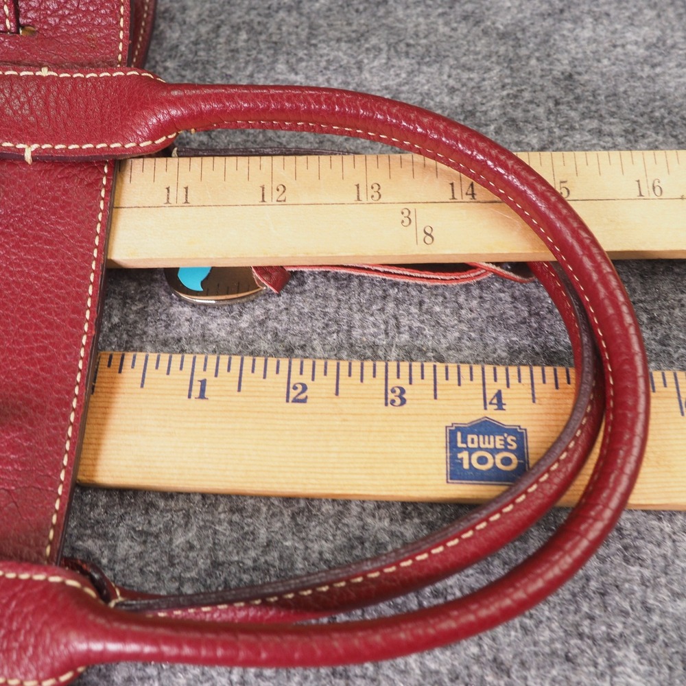 Dooney & Bourke City Barlow Satchel Burgundy Pebbled Leather Tassel Bag - Picture 15 of 16